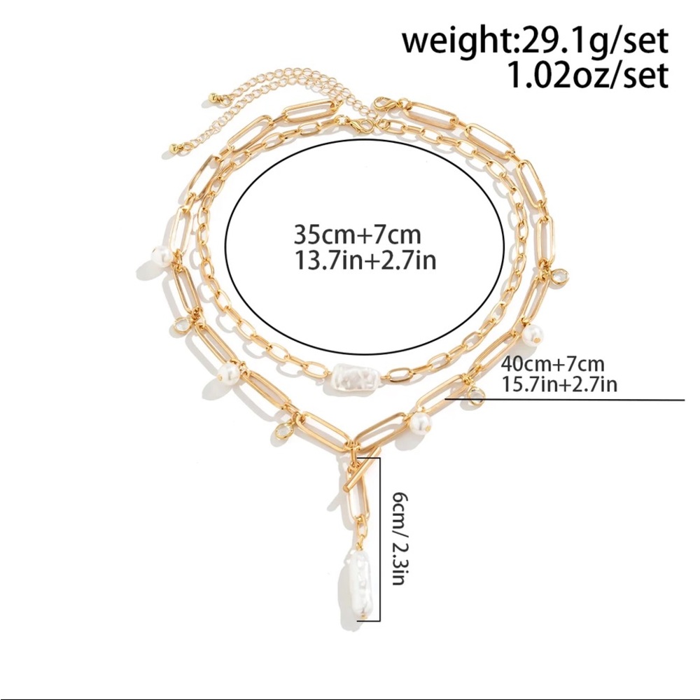 🎉New Layered Chains Cross Pendant Necklace Choker Necklace - Picture 4 of 9
